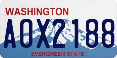 WA license plate AOX2188