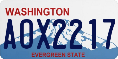 WA license plate AOX2217