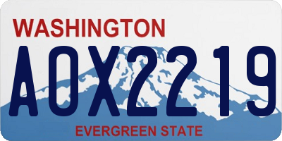WA license plate AOX2219