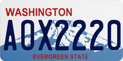 WA license plate AOX2220