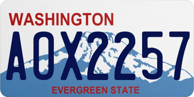 WA license plate AOX2257