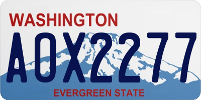 WA license plate AOX2277