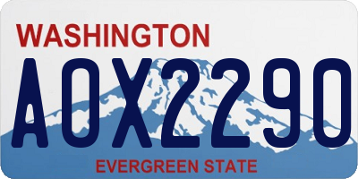 WA license plate AOX2290