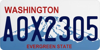 WA license plate AOX2305