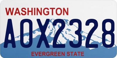 WA license plate AOX2328