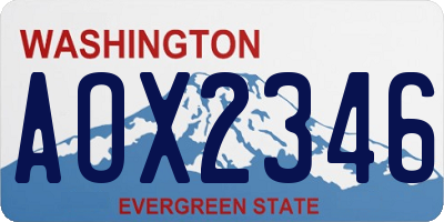 WA license plate AOX2346