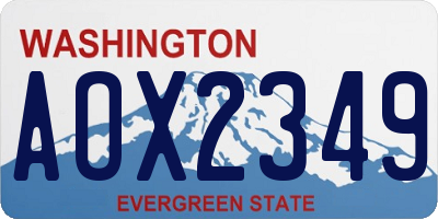 WA license plate AOX2349