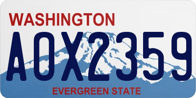 WA license plate AOX2359