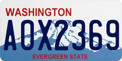 WA license plate AOX2369