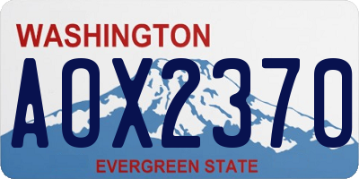WA license plate AOX2370