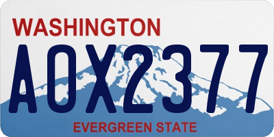 WA license plate AOX2377