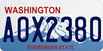 WA license plate AOX2380