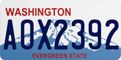 WA license plate AOX2392