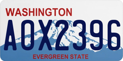 WA license plate AOX2396