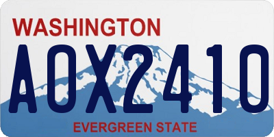WA license plate AOX2410