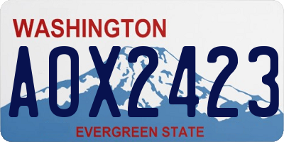 WA license plate AOX2423