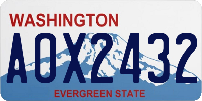 WA license plate AOX2432