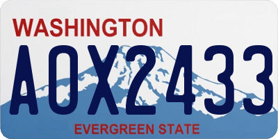 WA license plate AOX2433