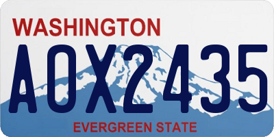 WA license plate AOX2435
