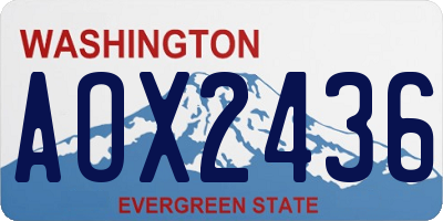 WA license plate AOX2436