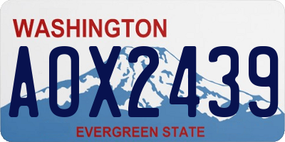 WA license plate AOX2439