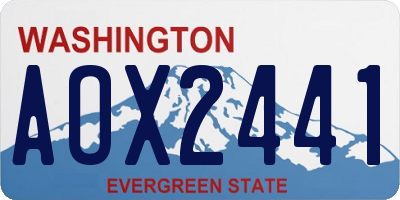 WA license plate AOX2441