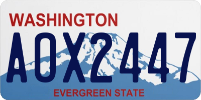 WA license plate AOX2447