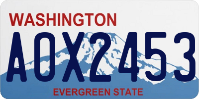 WA license plate AOX2453