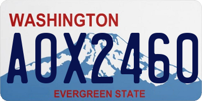 WA license plate AOX2460