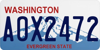WA license plate AOX2472