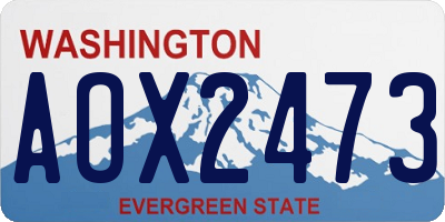 WA license plate AOX2473