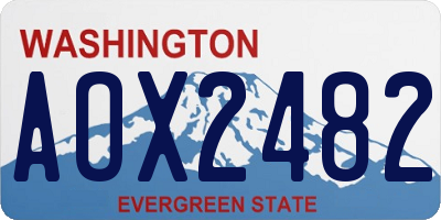 WA license plate AOX2482