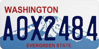 WA license plate AOX2484