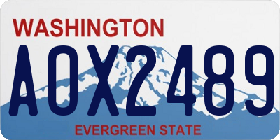 WA license plate AOX2489