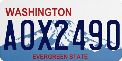 WA license plate AOX2490