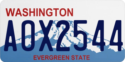 WA license plate AOX2544