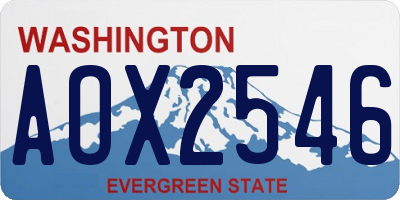 WA license plate AOX2546