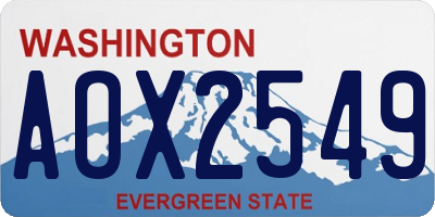 WA license plate AOX2549