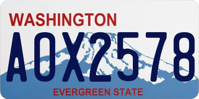 WA license plate AOX2578