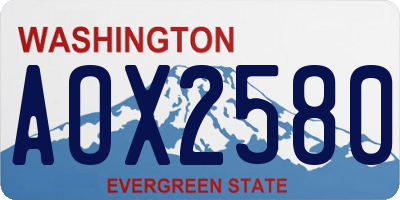 WA license plate AOX2580
