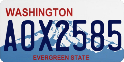 WA license plate AOX2585