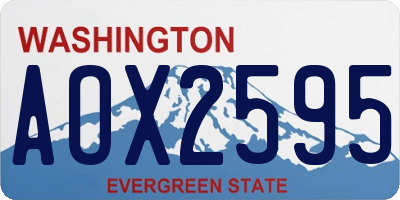 WA license plate AOX2595