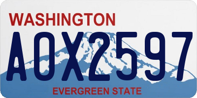 WA license plate AOX2597