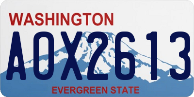 WA license plate AOX2613