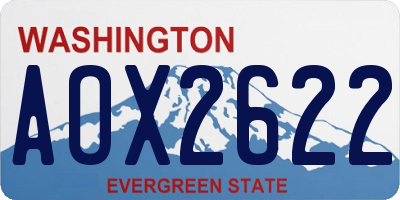 WA license plate AOX2622