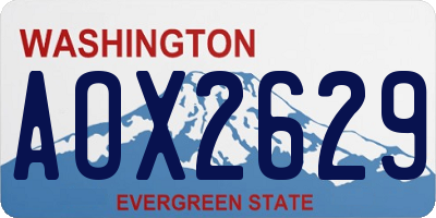 WA license plate AOX2629