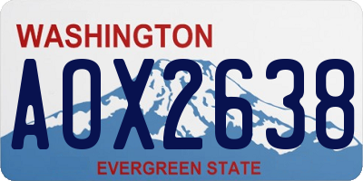 WA license plate AOX2638