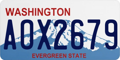 WA license plate AOX2679