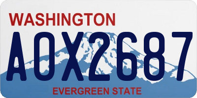 WA license plate AOX2687