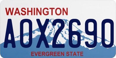 WA license plate AOX2690